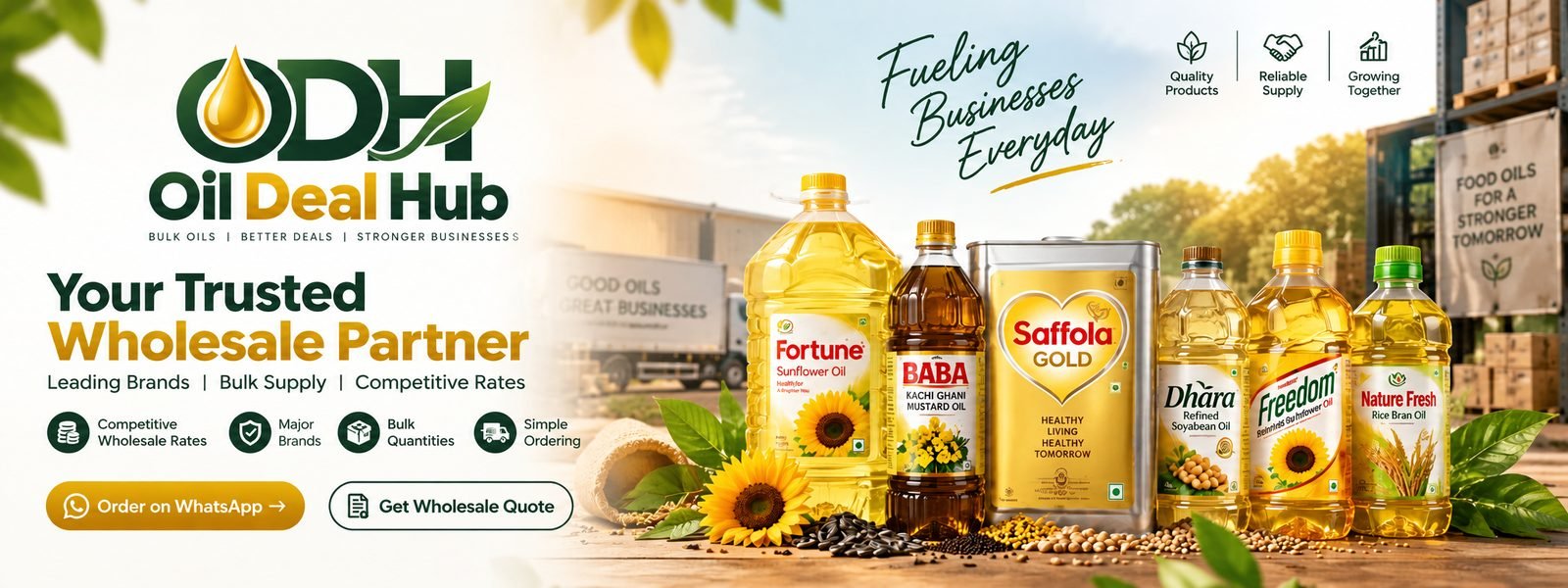 Oil Deal Hub — your trusted wholesale partner for leading edible oil brands