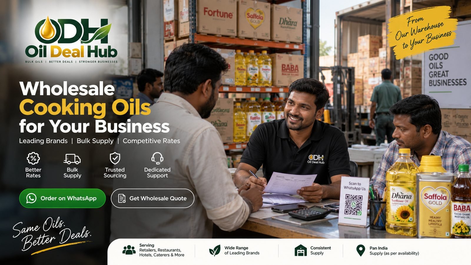 Wholesale cooking oils for your business — bulk supply at competitive rates